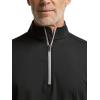 imagePaul Fredrick Mens Performance Blend Quarter Zip Mock NeckBlack