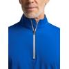 imagePaul Fredrick Mens Performance Blend Quarter Zip Mock NeckCobalt