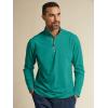 imagePaul Fredrick Mens Performance Blend Quarter Zip Mock NeckGreen