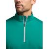 imagePaul Fredrick Mens Performance Blend Quarter Zip Mock NeckGreen
