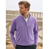imagePaul Fredrick Mens Performance Blend Quarter Zip Mock NeckPurple