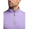 imagePaul Fredrick Mens Performance Blend Quarter Zip Mock NeckPurple