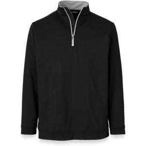 imagePaul Fredrick Mens Performance Blend Quarter Zip Mock NeckBlack