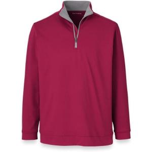 imagePaul Fredrick Mens Performance Blend Quarter Zip Mock NeckBurgundy