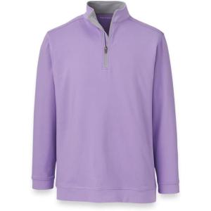 imagePaul Fredrick Mens Performance Blend Quarter Zip Mock NeckPurple