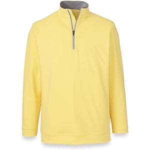 imagePaul Fredrick Mens Performance Blend Quarter Zip Mock NeckYellow