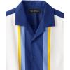 imagePaul Fredrick Mens Classic Fit Cotton Stripe Border Print Casual Shirt