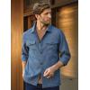 imagePaul Fredrick Mens Classic Fit Linen Blend Solid Overshirt