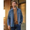 imagePaul Fredrick Mens Classic Fit Linen Blend Solid Overshirt