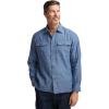 imagePaul Fredrick Mens Classic Fit Linen Blend Solid Overshirt