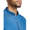 imagePaul Fredrick Mens Classic Fit Linen Solid Casual ShirtDark Blue