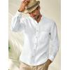 imagePaul Fredrick Mens Classic Fit Linen Solid Casual ShirtWhite