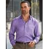imagePaul Fredrick Mens Slim Fit Lyocell Solid Jacquard Casual ShirtLavender
