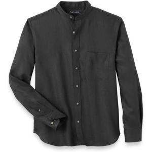 imagePaul Fredrick Mens Classic Fit Linen Solid Casual ShirtBlack