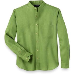 imagePaul Fredrick Mens Classic Fit Linen Solid Casual ShirtGreen