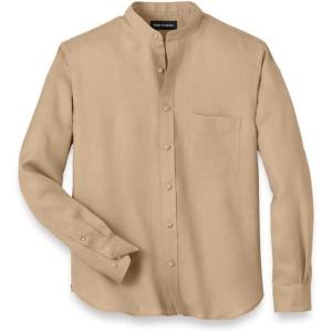 imagePaul Fredrick Mens Classic Fit Linen Solid Casual ShirtTan