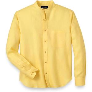 imagePaul Fredrick Mens Classic Fit Linen Solid Casual ShirtYellow