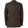 imagePaul Fredrick Mens Linen Pinstripe Double Breasted Peak Lapel Suit JacketDark Brown
