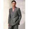 imagePaul Fredrick Mens Performance Blend Double Breasted Peak Lapel Suit JacketCharcoal