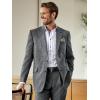imagePaul Fredrick Mens Wool Micro Check Single Breasted Peak Lapel Suit JacketBlack
