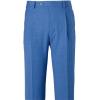 imagePaul Fredrick Mens Wool Stretch Bengaline Pleated Suit Pants