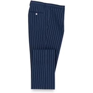imagePaul Fredrick Mens Cotton Stretch Seersucker Pinstripe Single Pleat Suit PantsNavy