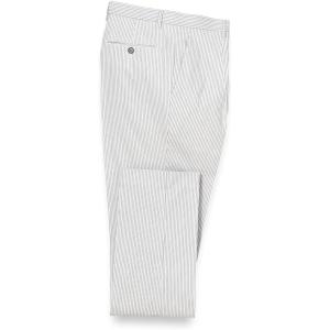 imagePaul Fredrick Mens Cotton Stretch Seersucker Pinstripe Single Pleat Suit PantsWhiteBlue
