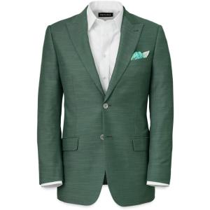 imagePaul Fredrick Mens Performance Blend Single Breasted Peak Lapel Suit JacketGreen