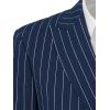 imagePaul Fredrick Mens Cotton Stretch Seersucker Pinstripe Peak Lapel Suit JacketNavy
