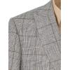 imagePaul Fredrick Mens Linen Blend Plaid Double Breasted Peak Lapel Sport CoatGreyBlack