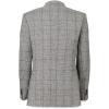 imagePaul Fredrick Mens Linen Blend Plaid Double Breasted Peak Lapel Sport CoatGreyBlack