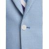 imagePaul Fredrick Mens Wool Houndstooth Single Breasted Peak Lapel Sport CoatOcean Blue