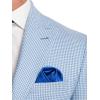 imagePaul Fredrick Mens Wool Houndstooth Single Breasted Peak Lapel Sport CoatOcean Blue