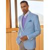 imagePaul Fredrick Mens Wool Houndstooth Single Breasted Peak Lapel Sport CoatOcean Blue