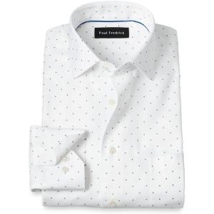 imagePaul Fredrick Mens Classic Fit Comfort Stretch NonIron Geometric Dress Shirt