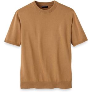 imagePaul Fredrick Mens Supima Cotton Crew Neck SweaterLight Brown