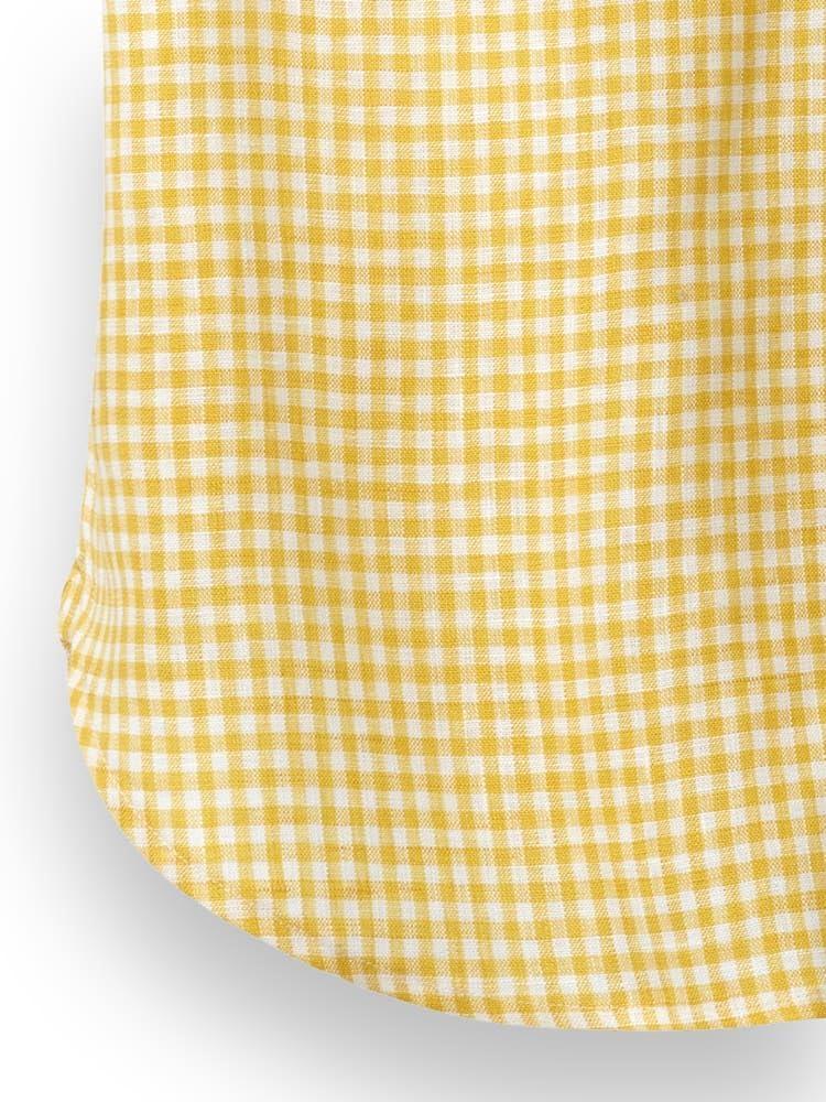 imagePaul Fredrick Mens Classic Fit Linen Gingham Check Casual ShirtYellow