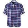 imagePaul Fredrick Mens Classic Fit Linen Plaid Casual ShirtBlueRed