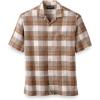 imagePaul Fredrick Mens Classic Fit Linen Plaid Casual ShirtBrown