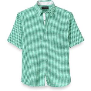 imagePaul Fredrick Mens Classic Fit Linen Gingham Check Casual ShirtGreen