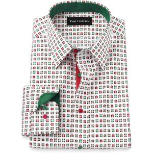 imagePaul Fredrick Mens Slim Fit NonIron Cotton Presents Dress Shirt