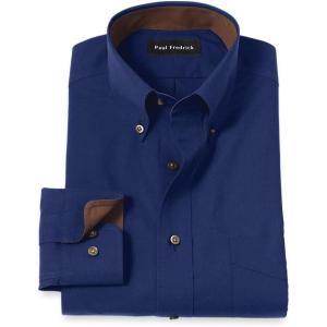 imagePaul Fredrick Mens Slim Fit NonIron Cotton Solid Dress Shirt
