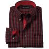 imagePaul Fredrick Mens Slim Fit NonIron Cotton Check Dress Shirt