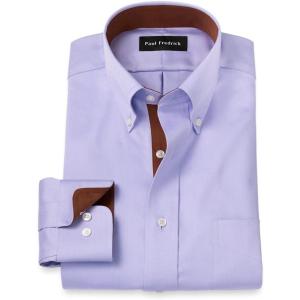imagePaul Fredrick Mens Classic Fit NonIron Cotton Solid Dress Shirt