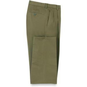 imagePaul Fredrick Mens NonIron Cotton Stretch Twill Pleated PantOlive