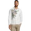 imagePaul Fredrick Mens Classic Fit Linen Blend Print Panel Casual Shirt