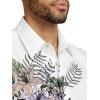 imagePaul Fredrick Mens Classic Fit Linen Blend Print Panel Casual Shirt