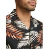 imagePaul Fredrick Mens Classic Fit Linen Blend Tropical Print Casual Shirt