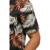imagePaul Fredrick Mens Classic Fit Linen Blend Tropical Print Casual Shirt