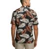imagePaul Fredrick Mens Classic Fit Linen Blend Tropical Print Casual Shirt